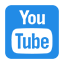 Blue social media icon for YouTube