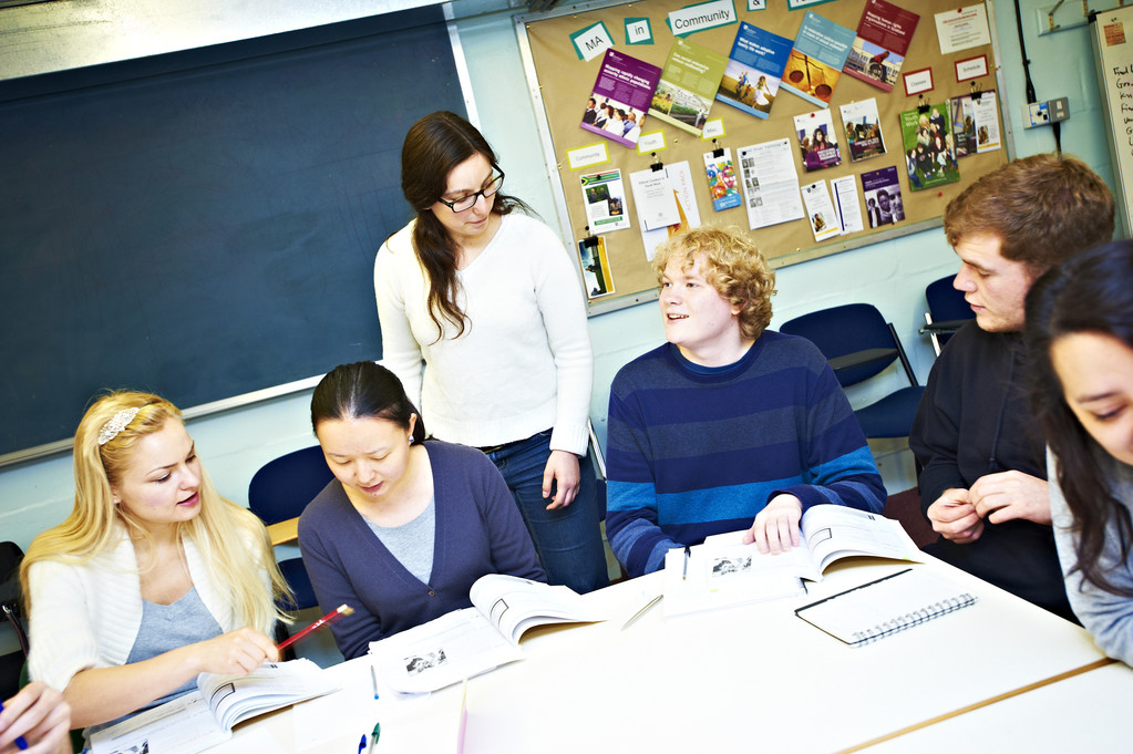 A working group of students learning in a seminar