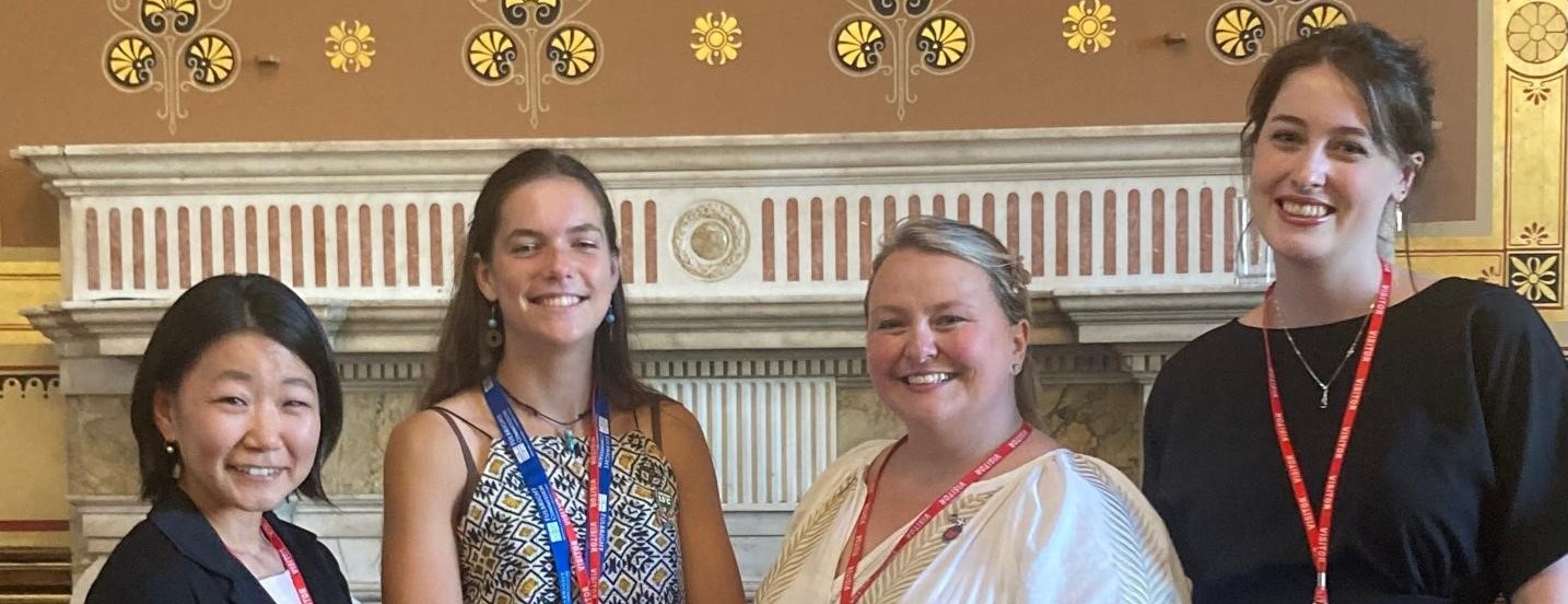 Our Fulbright scholars Fusako Innami, Amy Campbell and Mattie Denison with Professor Arlene Holmes-Henderson