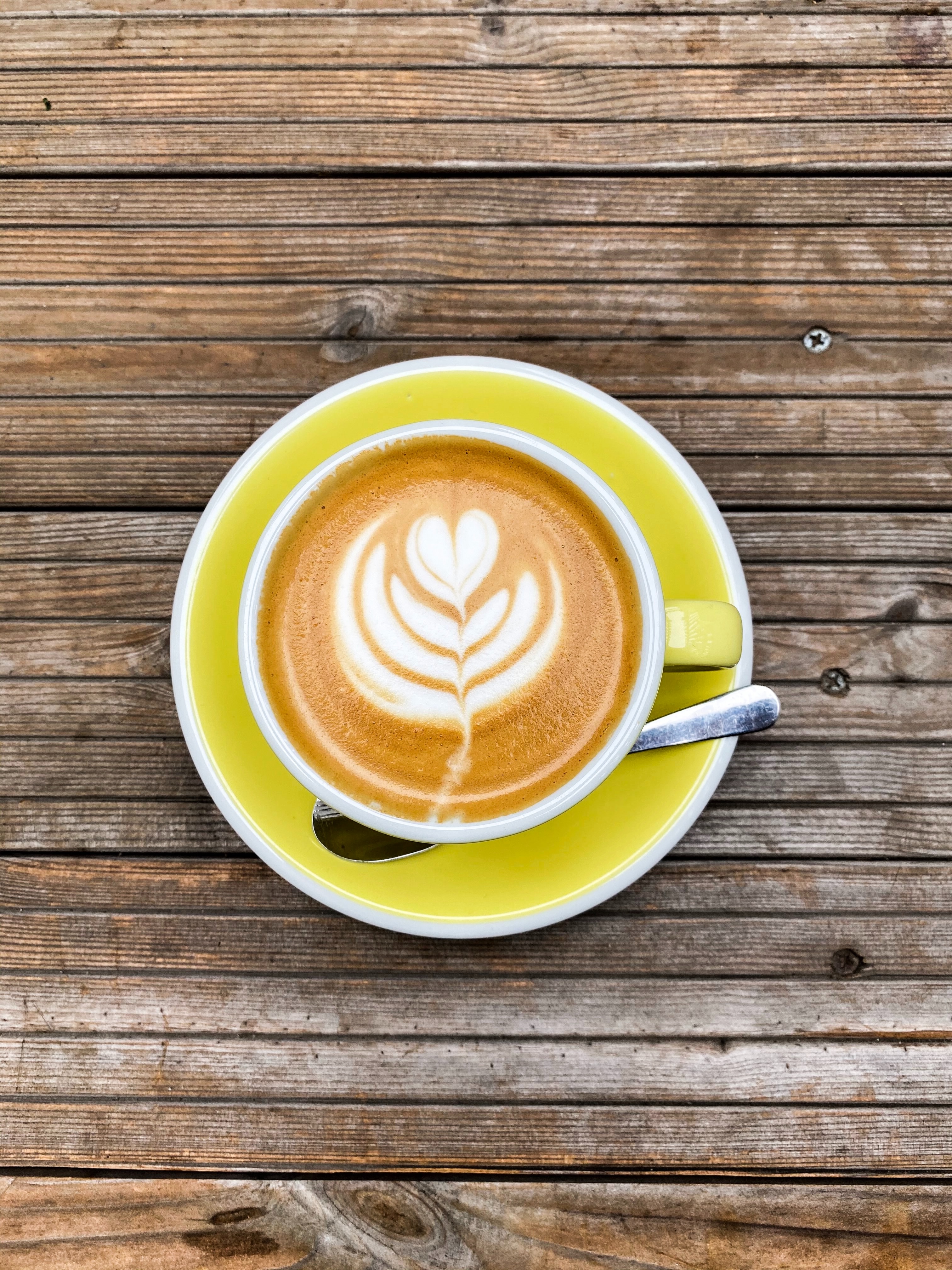 coffee cup on wooden table