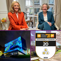 Three news thumbnails including the Vice-Chancellor with Gabby Logan