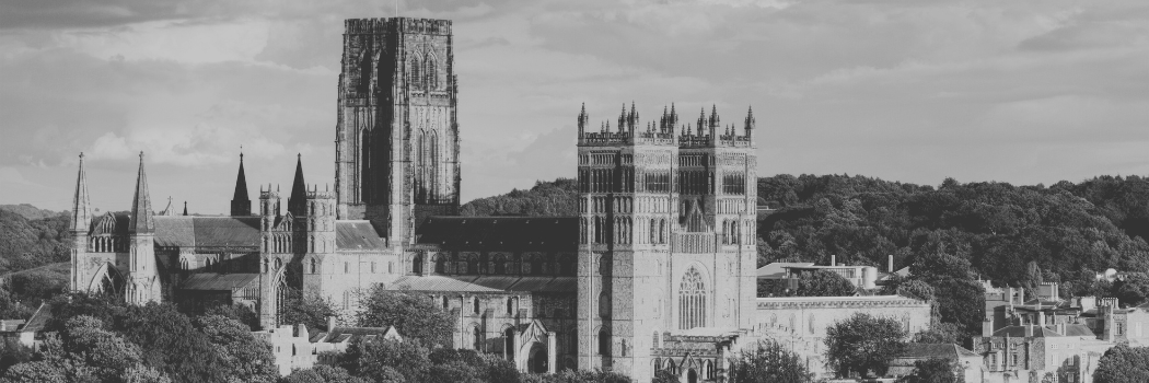 Durham Cathedral in black and white
