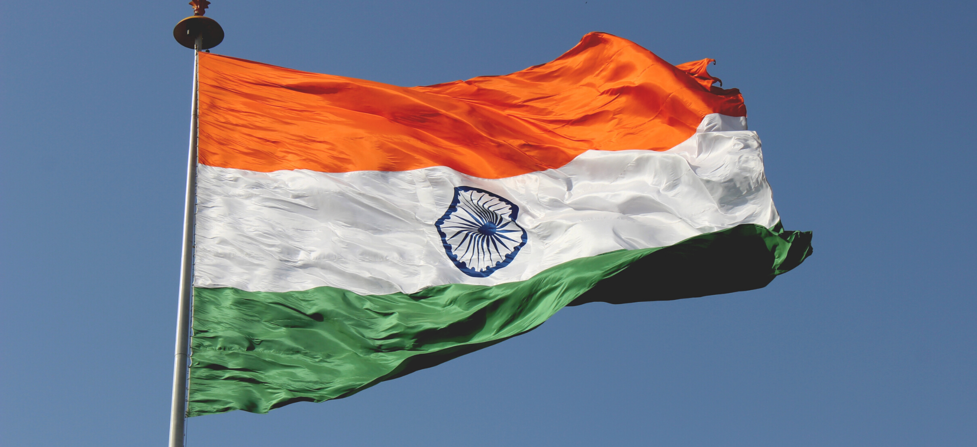 Indian flag blowing in the wind