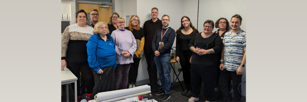 A group of lived experience researchers at Northumbria University, both men and women