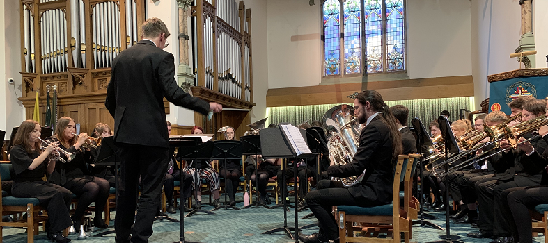 Durham University Brass Band performing