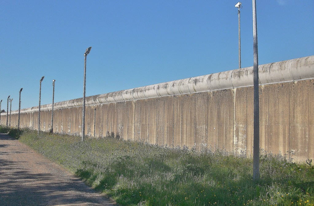 A length of prison walls