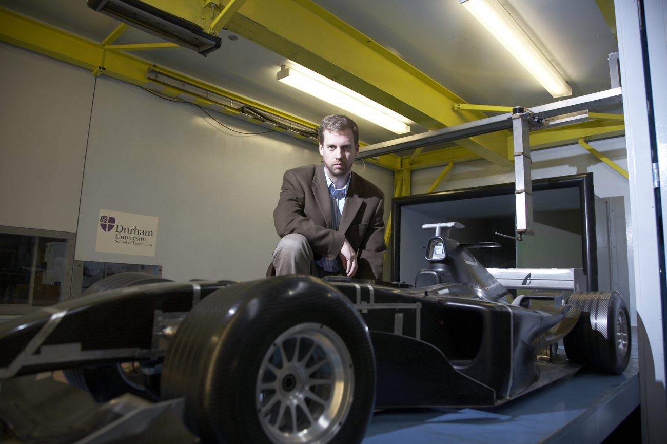 red bull car in a wind tunnel