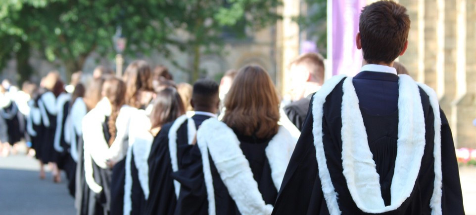 Graduates standing in line