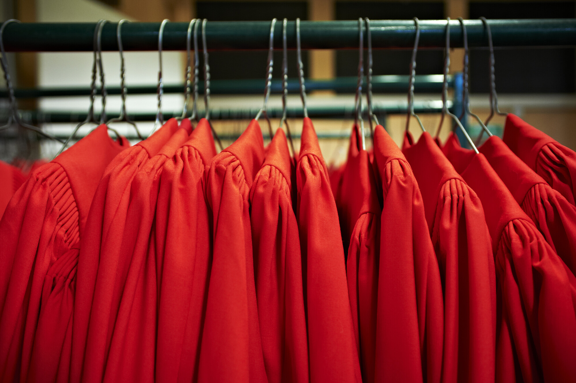 Academic Gowns and Robes hanging up