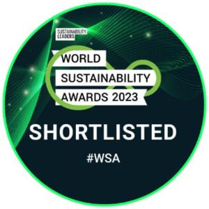 World Sustainability Awards 2023 logo with shortlisted wording