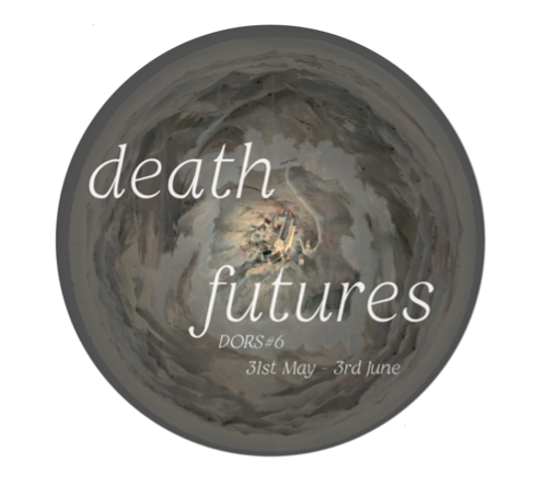 abstract cirle writing over top: Death Futures