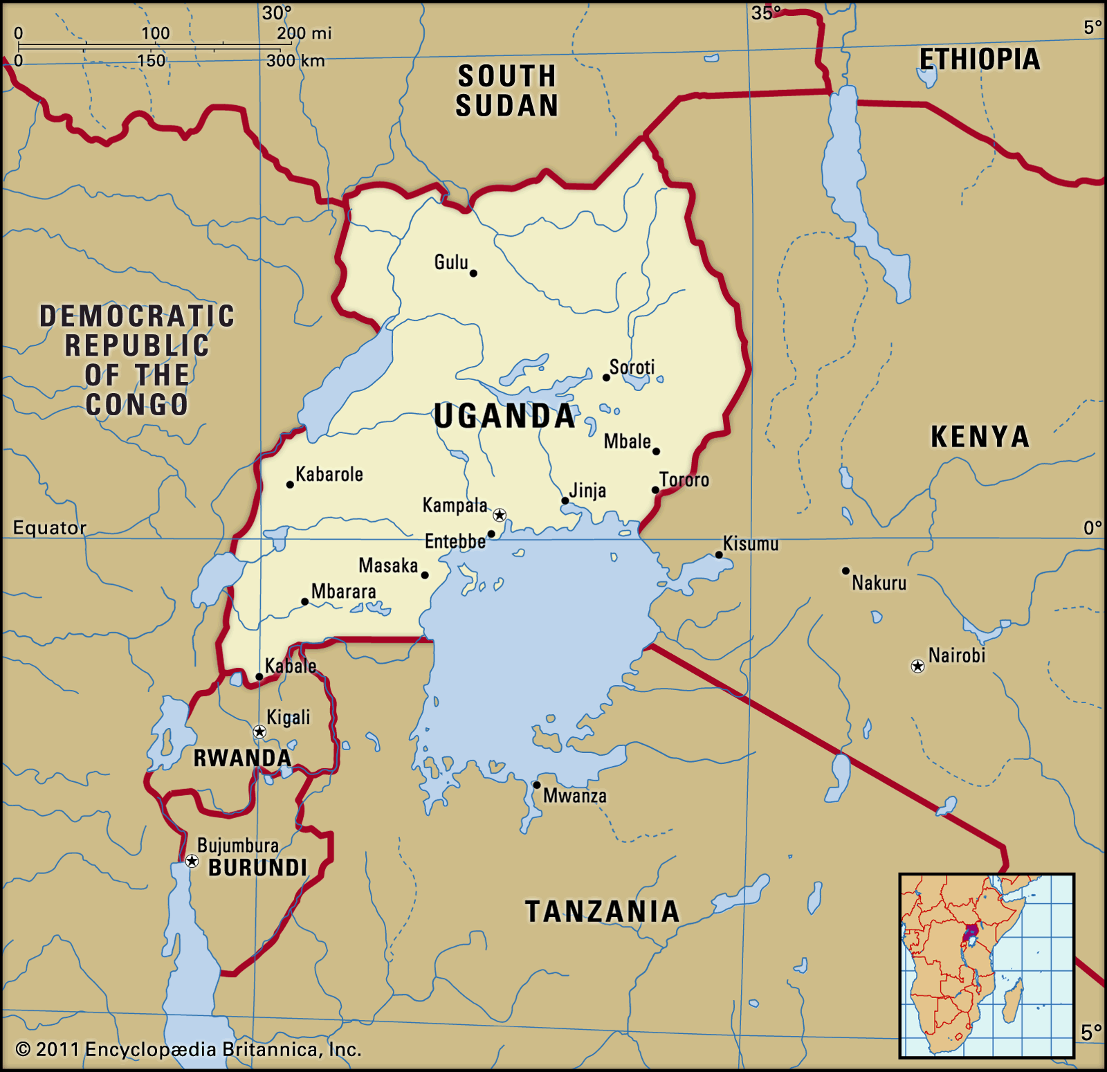 Uganda Map Image Courtesy Of Britannica Inc 