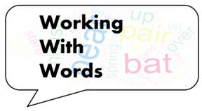 Photo of working with words logo