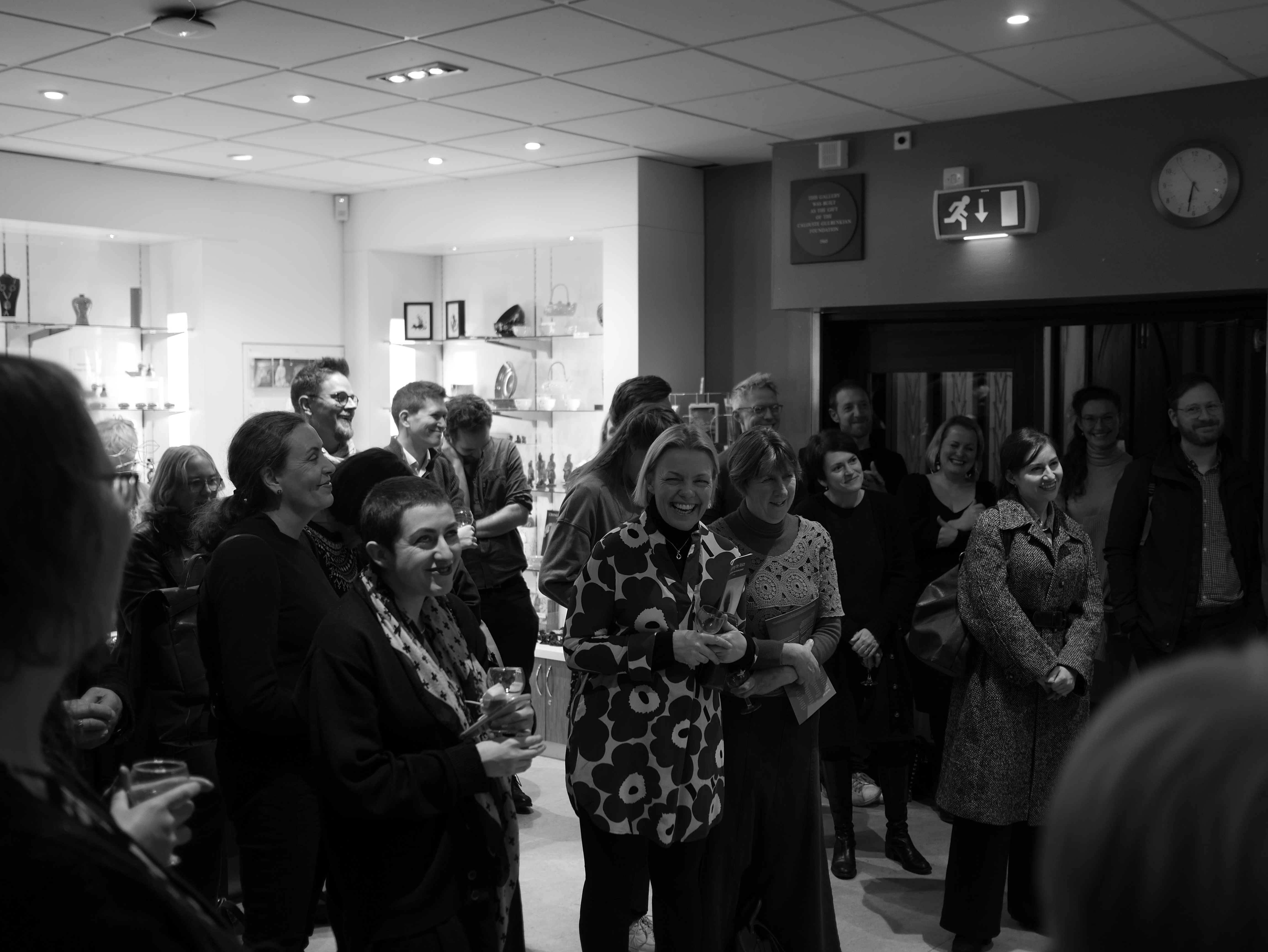 TPhotograph of attendees enjoying a talk at the Voices in Psychosis Launch at the Oriental Museum, Durham.