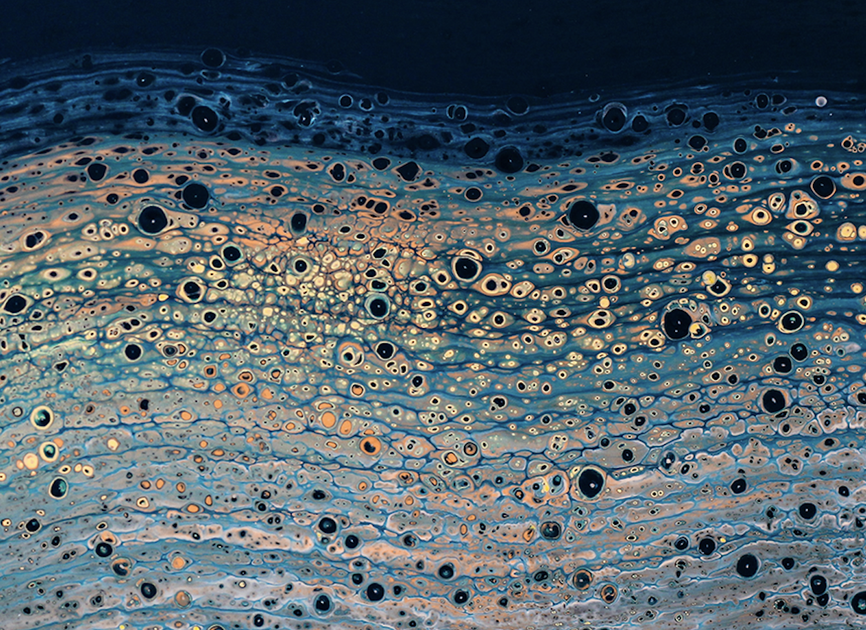 A close up of painting