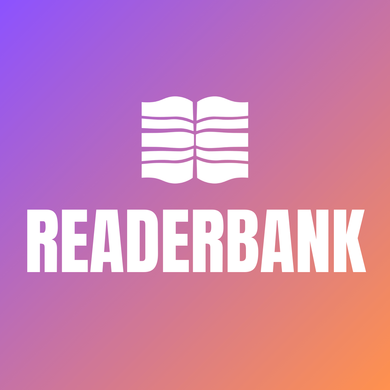 ReaderBank logo featuring an opened book over the word 'ReaderBank' in uppercase font.