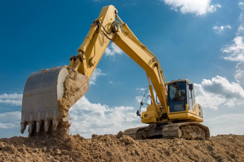 excavator on soil