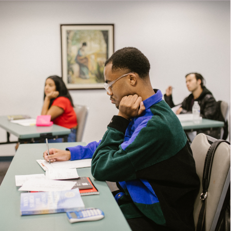 Students taking exams