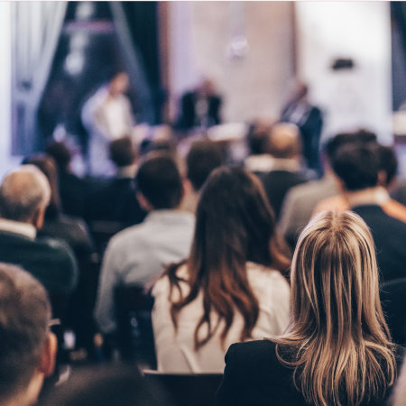 People listening to an event