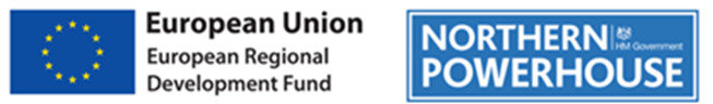 Logos of European Regional Development Fund and Northern Powerhouse